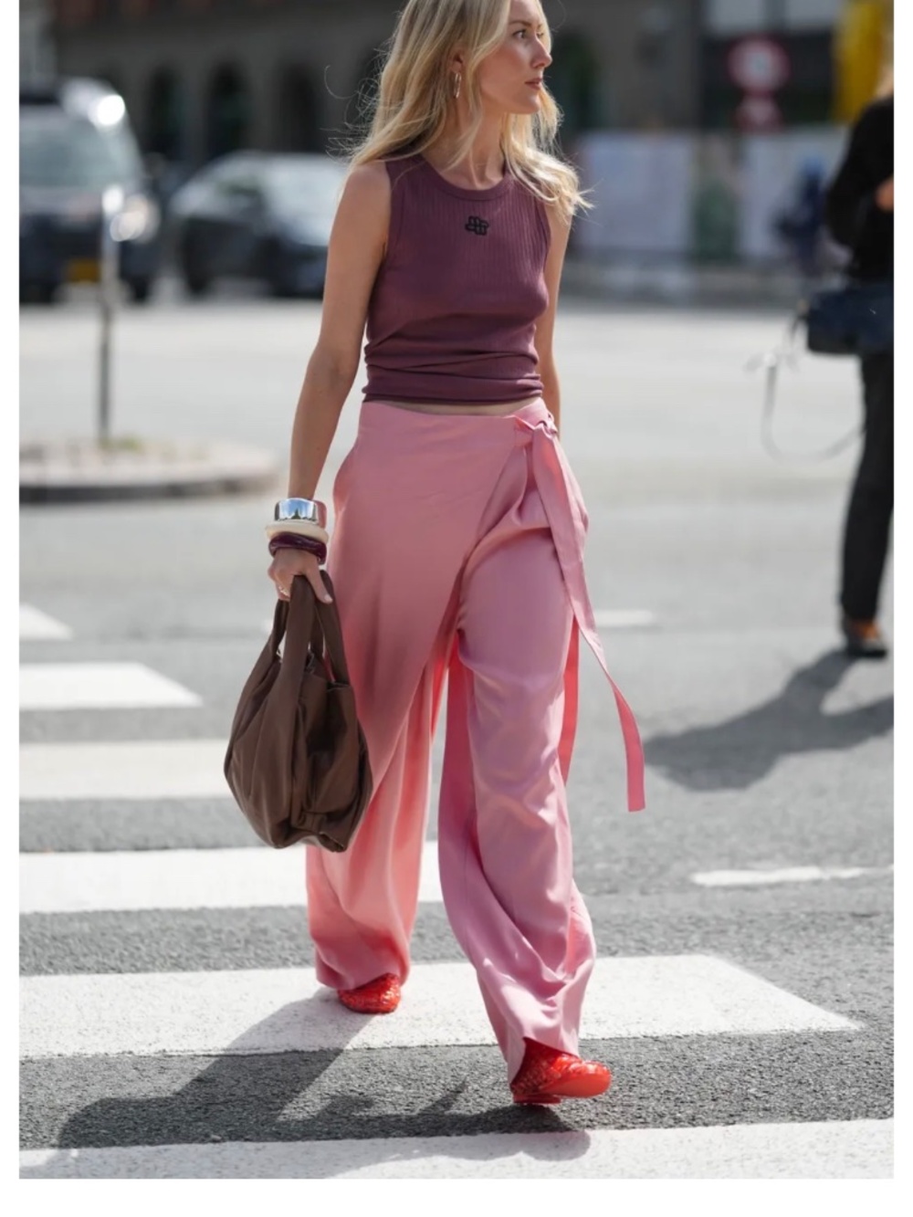 COS Fluid Pink Wrap Pants